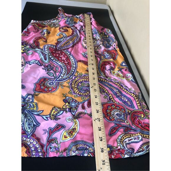 Old Navy Boho Paisley Halter Dress Small Pink Orange Summer Festival - Picture 10 of 12
